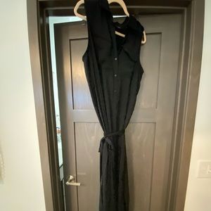 Black button up maxi dress